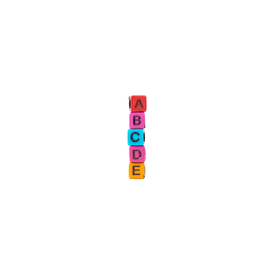 7mm Mixed Color Alphabet Cube Acrylic Letter Beads Pack of 100