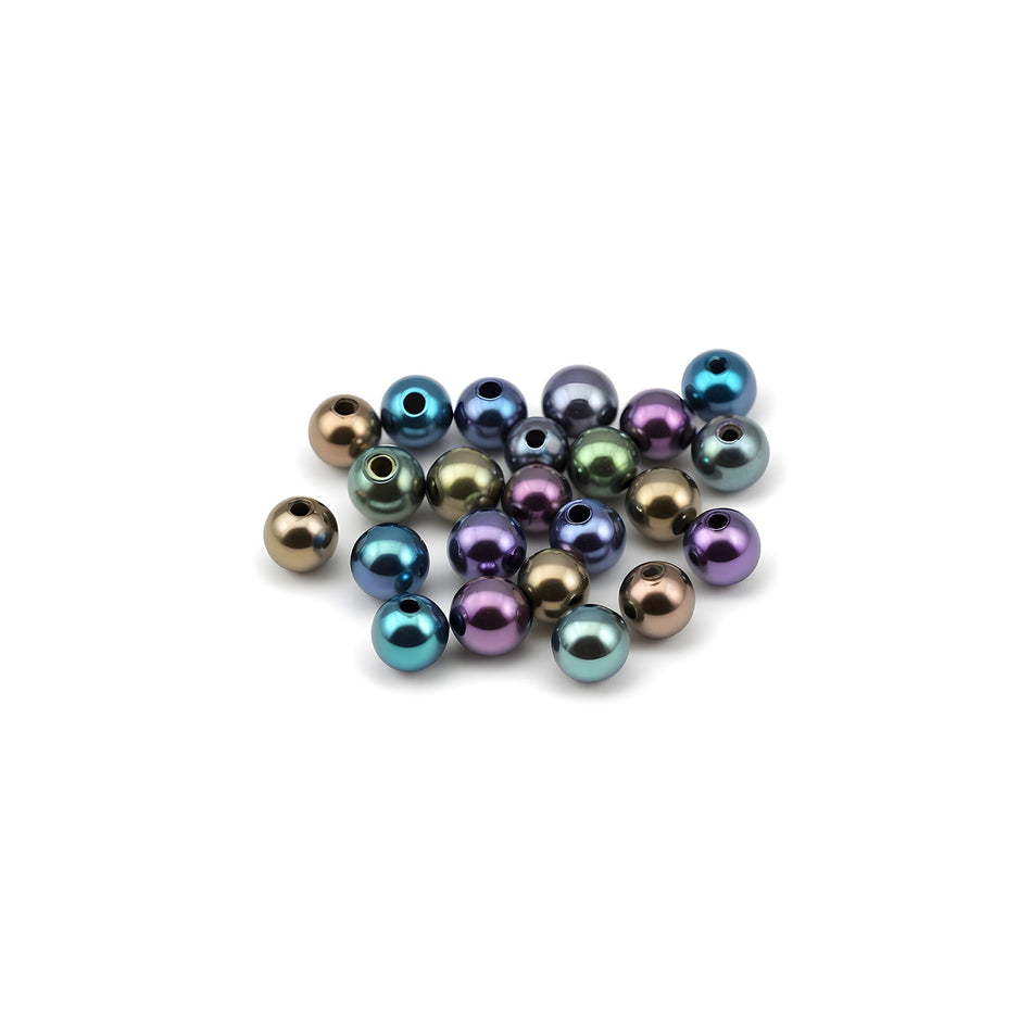 Colorful Round Ab Coated Acrylic Beads 6mm Pack of 100