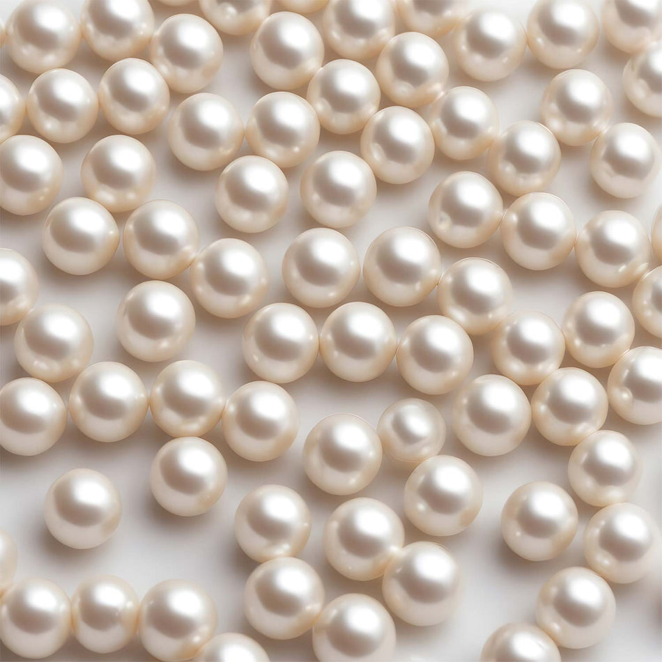 8mm Acrylic Pearl Beads Round White Pack of 50