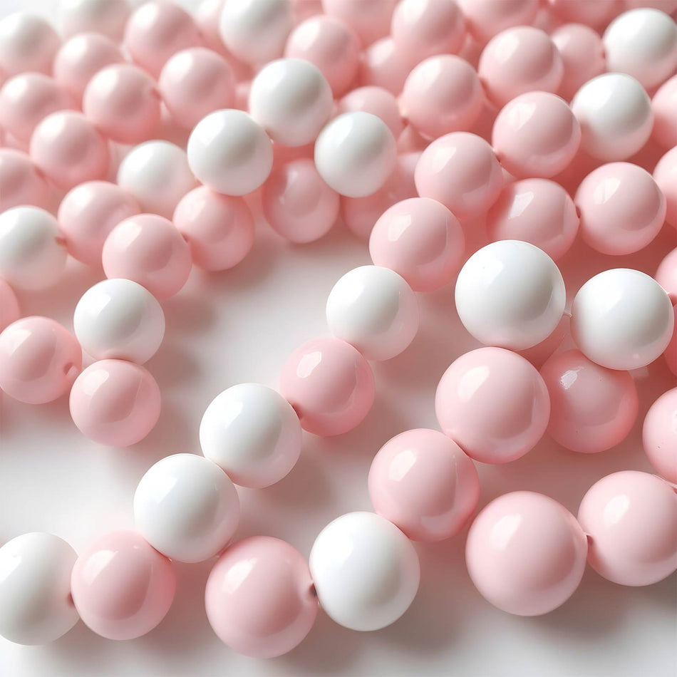 Pastel Pink Acrylic Round Beads 8mm Pack of 100