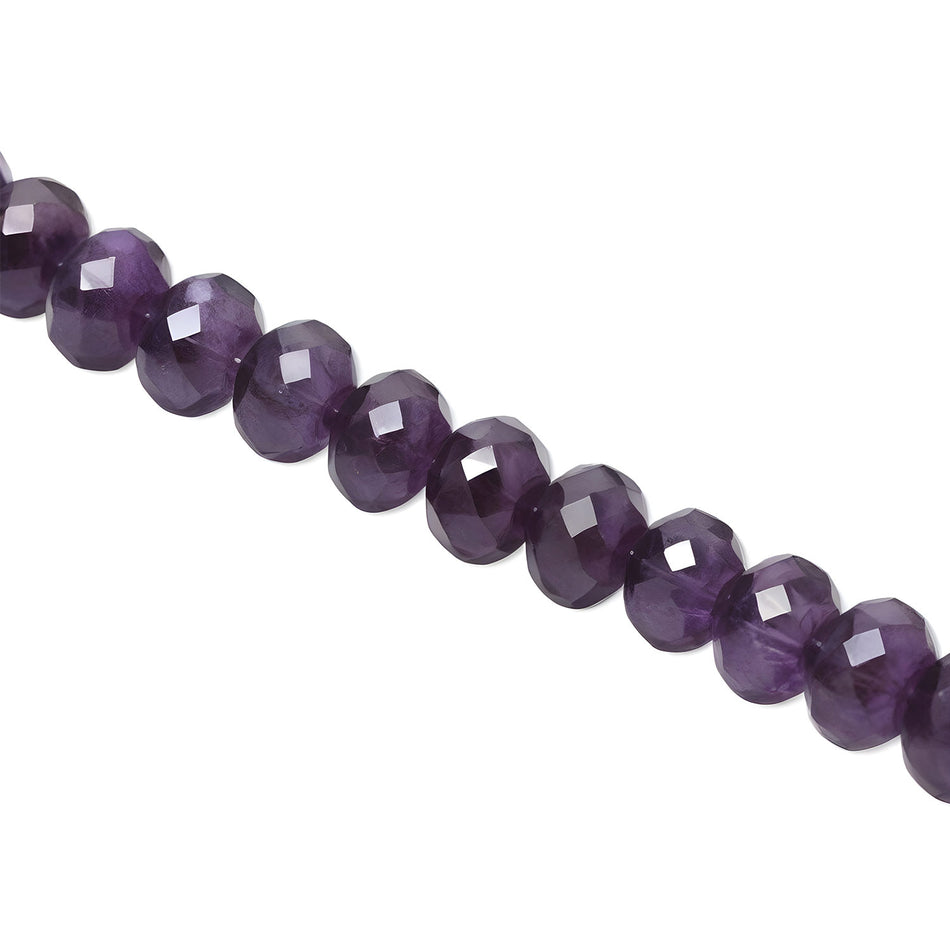 8mm Amethyst Rondelle Beads Strand of 35cm