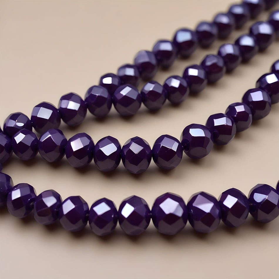 8mm Amethyst Rondelle Beads Strand of 35cm