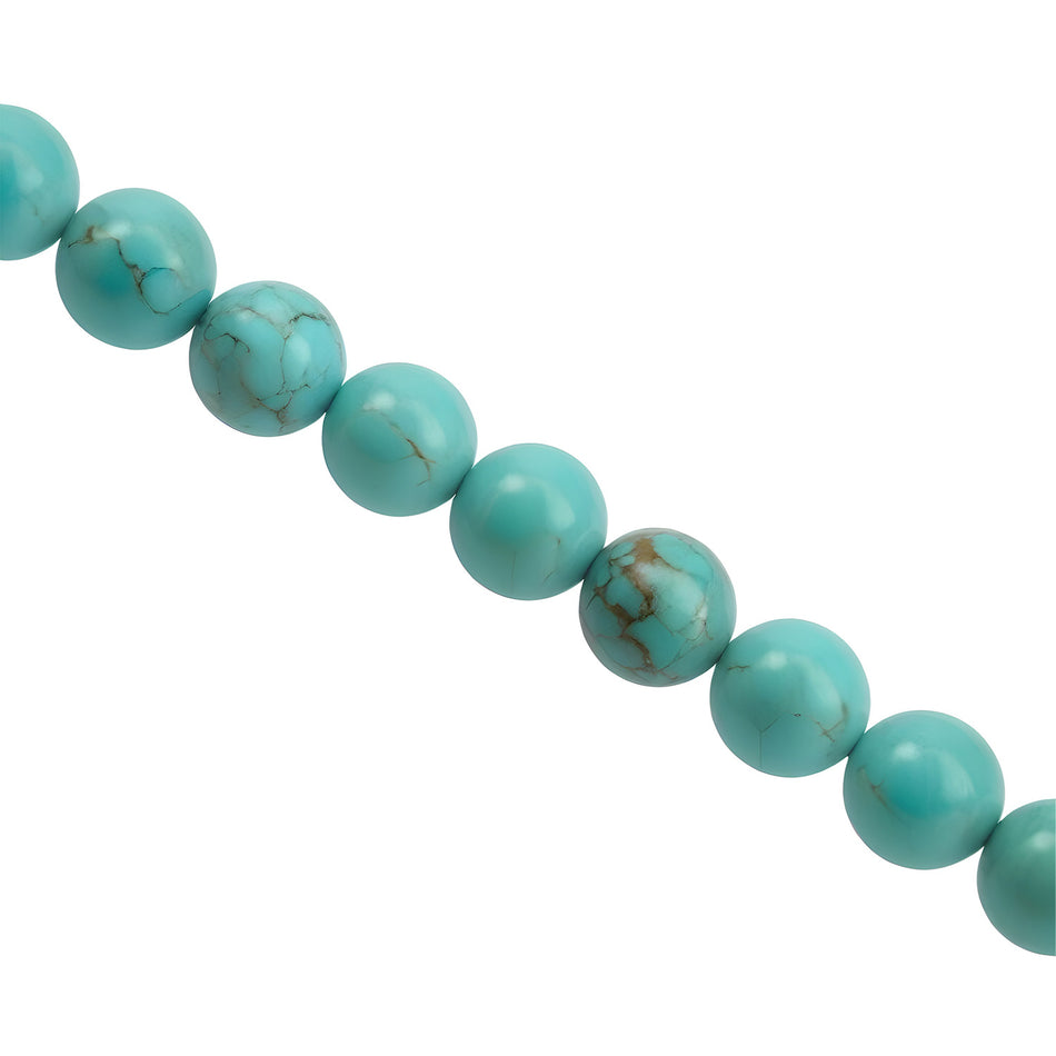 8mm Aquamarine Howlite Round Beads Strand of 35cm