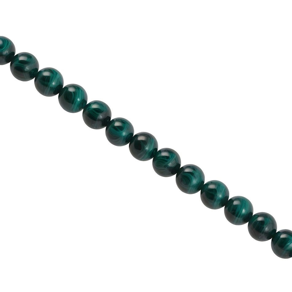 6mm Malachite Round Beads Strand of 35cm