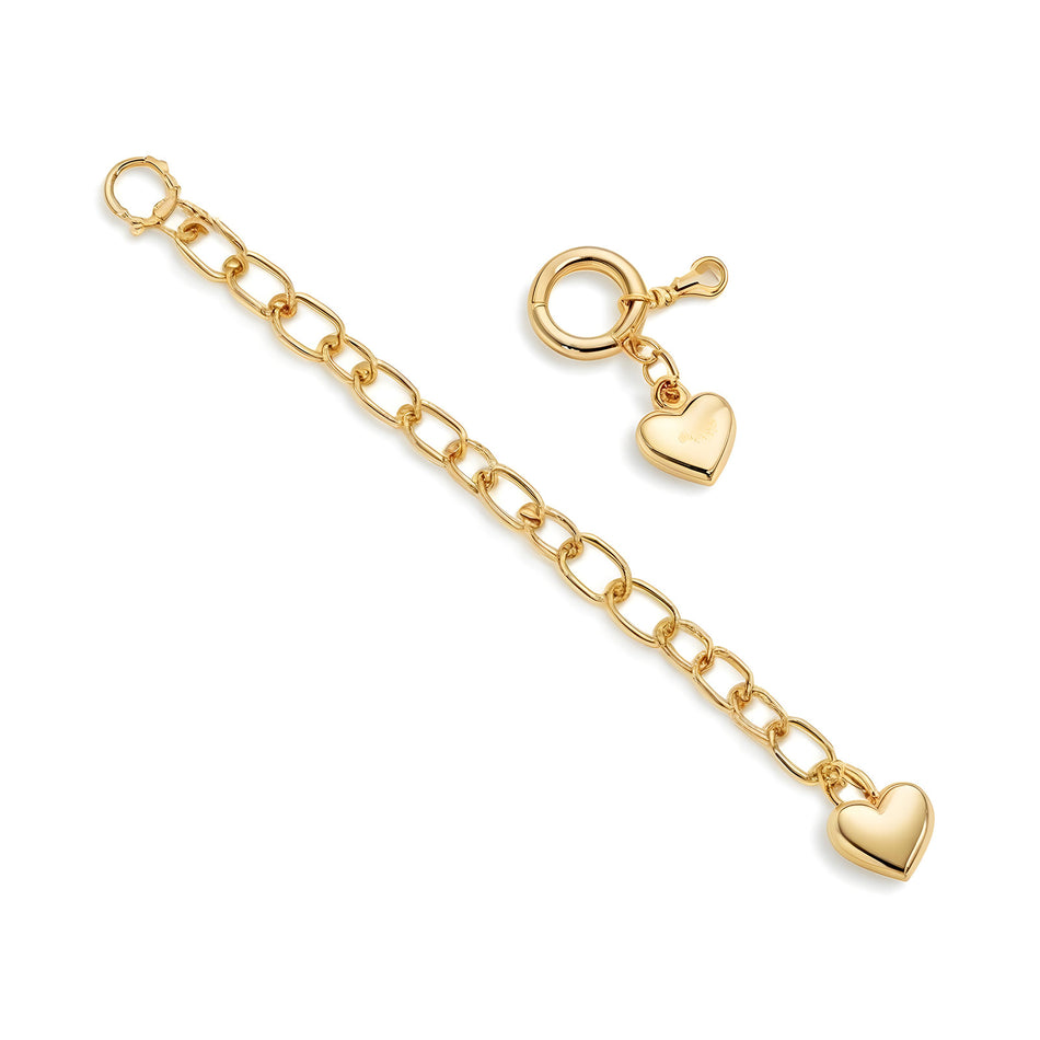 6.5cm Extension Chain and Trigger Heart Gold Plated