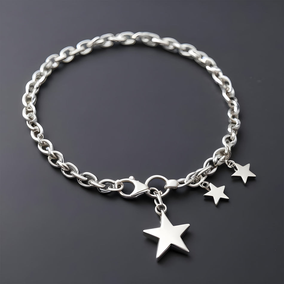 4.5cm Extension Chain and Trigger Star Silver Plated
