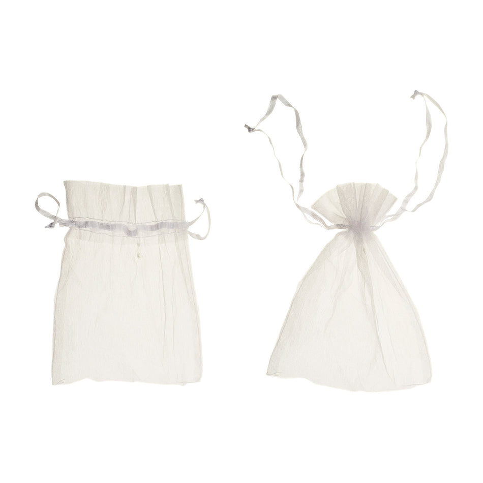 Beadlux White Organza Gift Bag 95x135mm Pack of 10