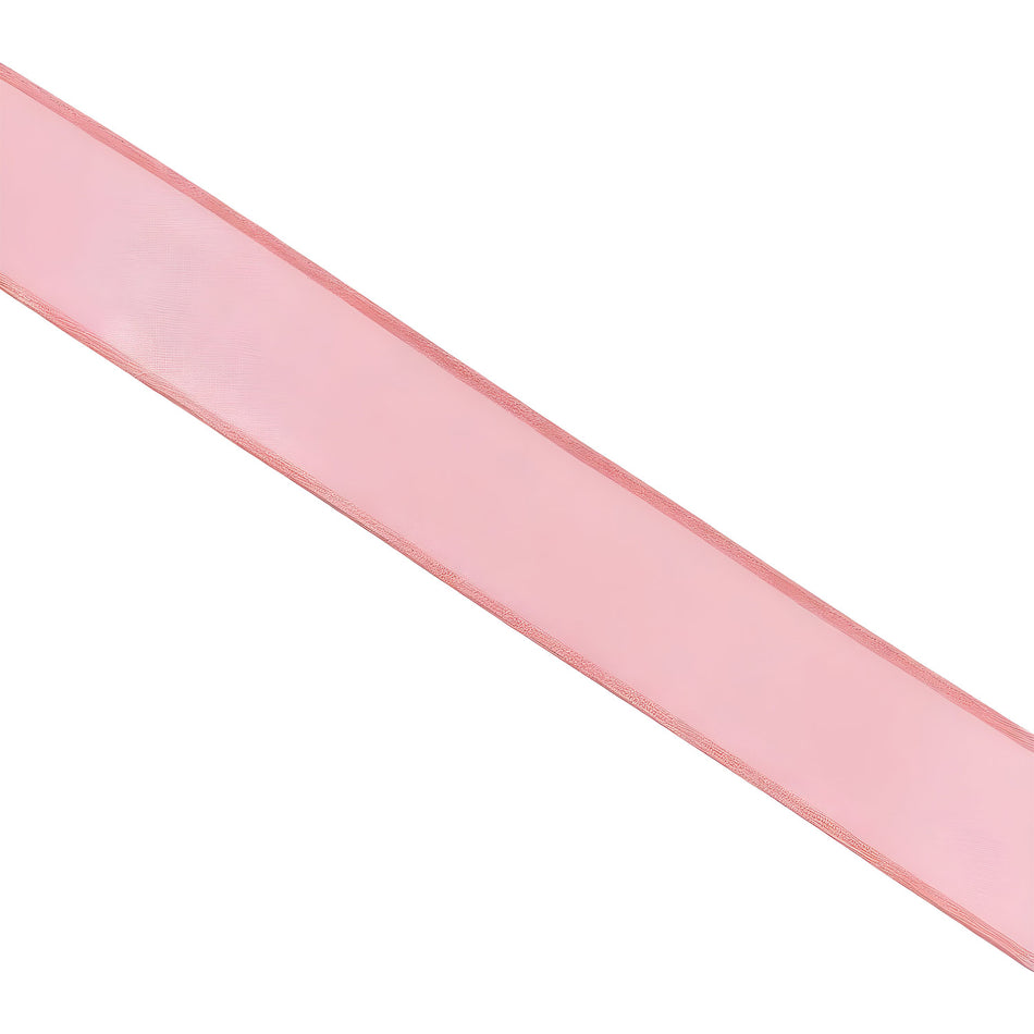 25m Organza Sheer Ribbon Pink 9mm Wide