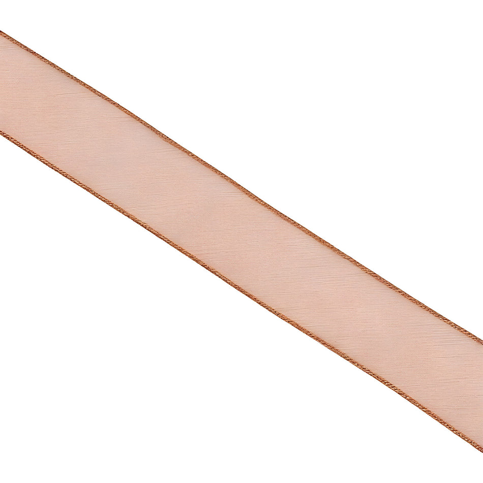 15mm Organza Sheer Ribbon Brown 10m