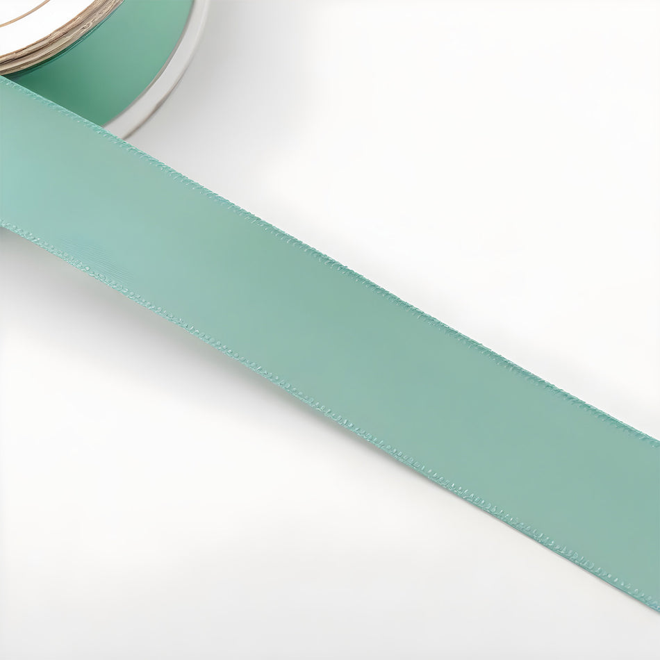 Satin Double Sided Ribbon 15mm Wide Green 7m