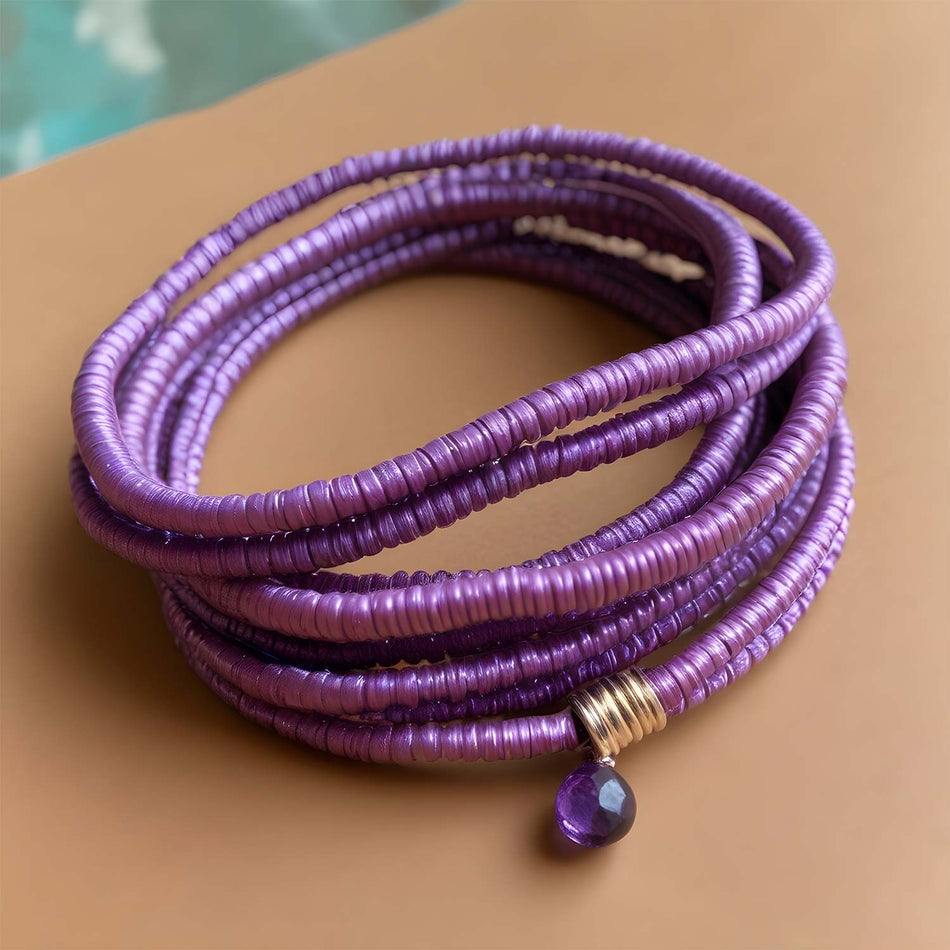 1mm Coloured Elastic Purple Elastic Jewellery Cord 10m